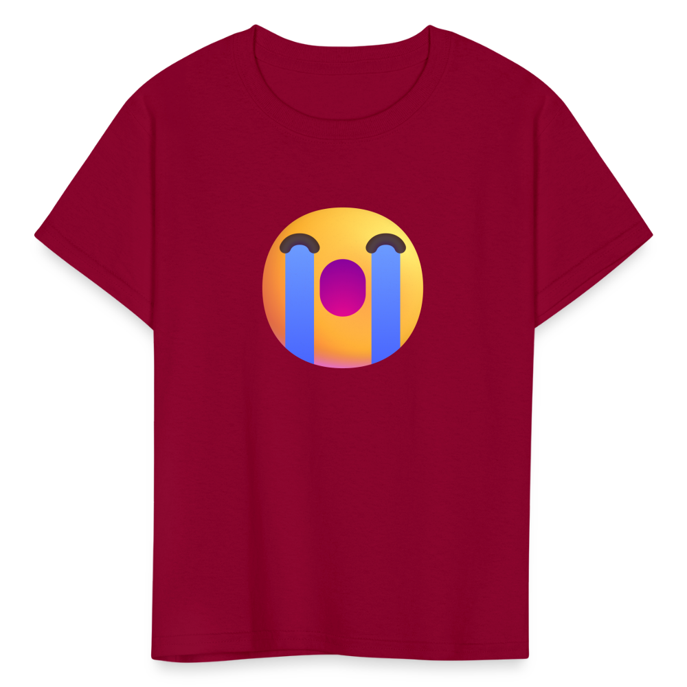😭 Loudly Crying Face (Microsoft Fluent) Kids' T-Shirt - dark red