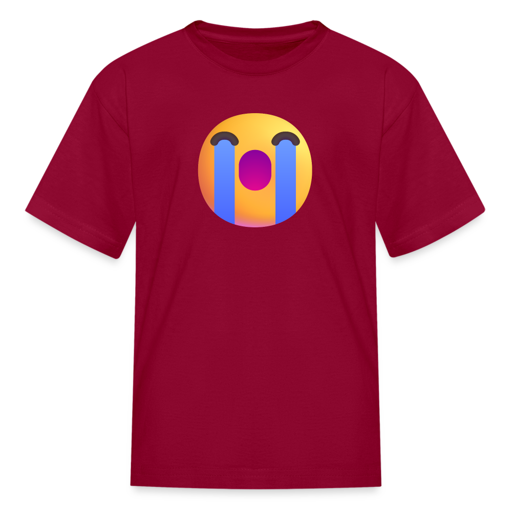 😭 Loudly Crying Face (Microsoft Fluent) Kids' T-Shirt - dark red