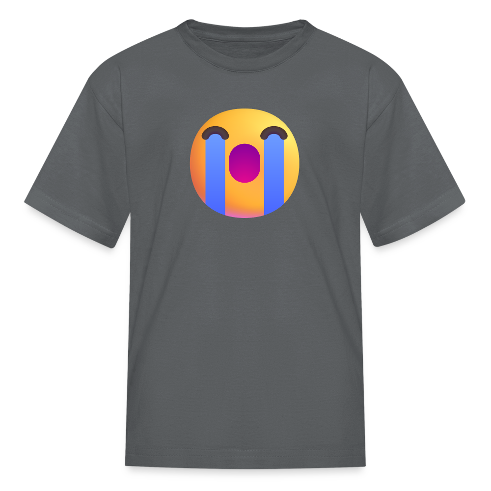 😭 Loudly Crying Face (Microsoft Fluent) Kids' T-Shirt - charcoal