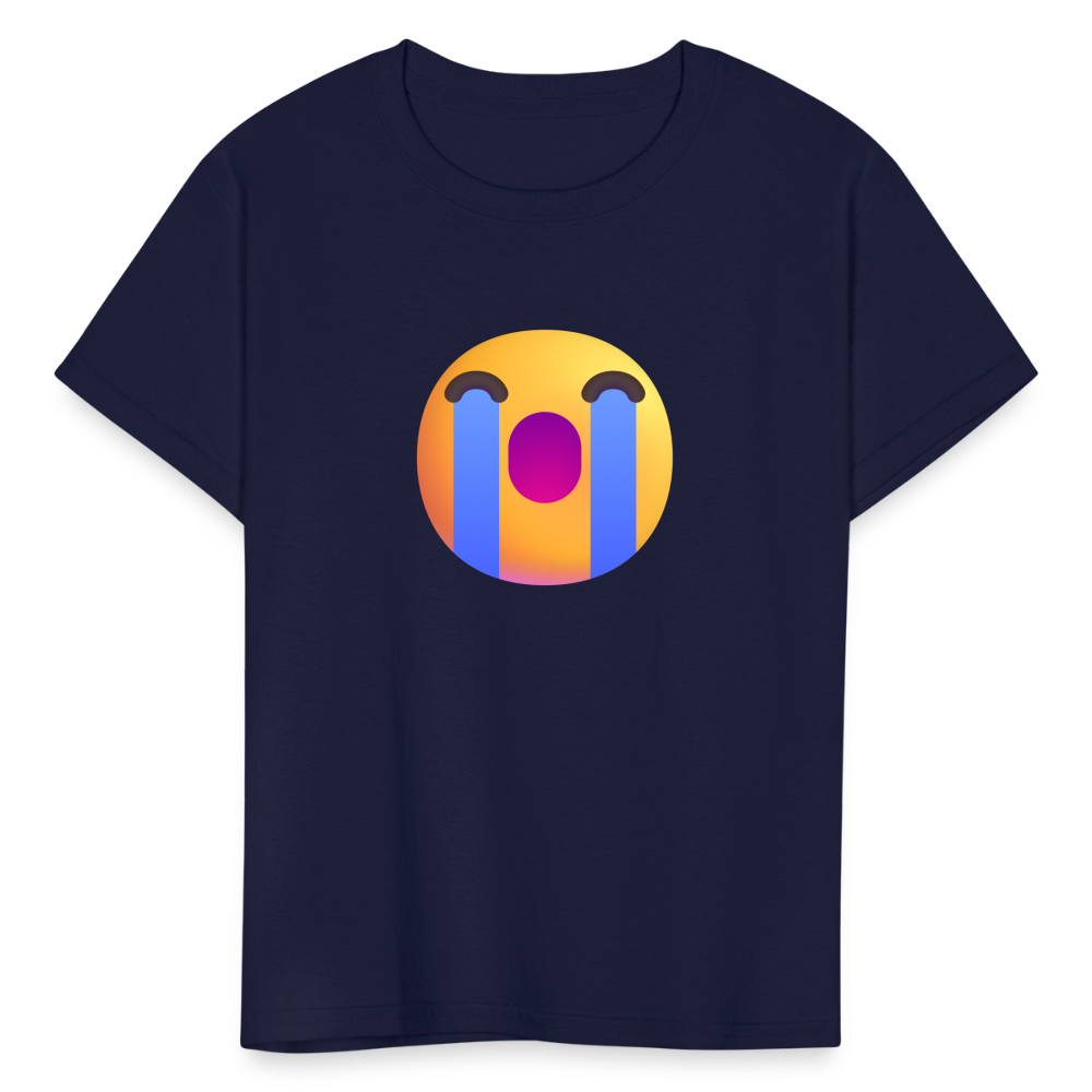 😭 Loudly Crying Face (Microsoft Fluent) Kids' T-Shirt - navy