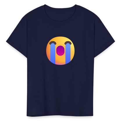 😭 Loudly Crying Face (Microsoft Fluent) Kids' T-Shirt - navy