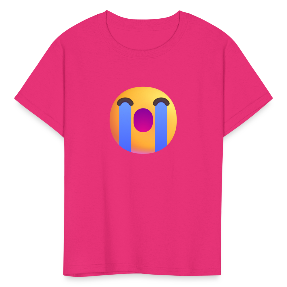 😭 Loudly Crying Face (Microsoft Fluent) Kids' T-Shirt - fuchsia