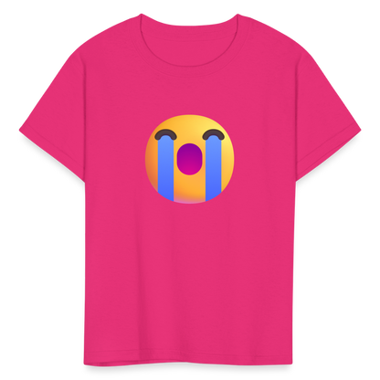 😭 Loudly Crying Face (Microsoft Fluent) Kids' T-Shirt - fuchsia