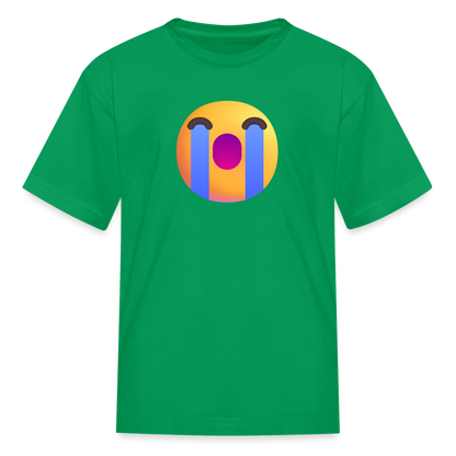 😭 Loudly Crying Face (Microsoft Fluent) Kids' T-Shirt - kelly green