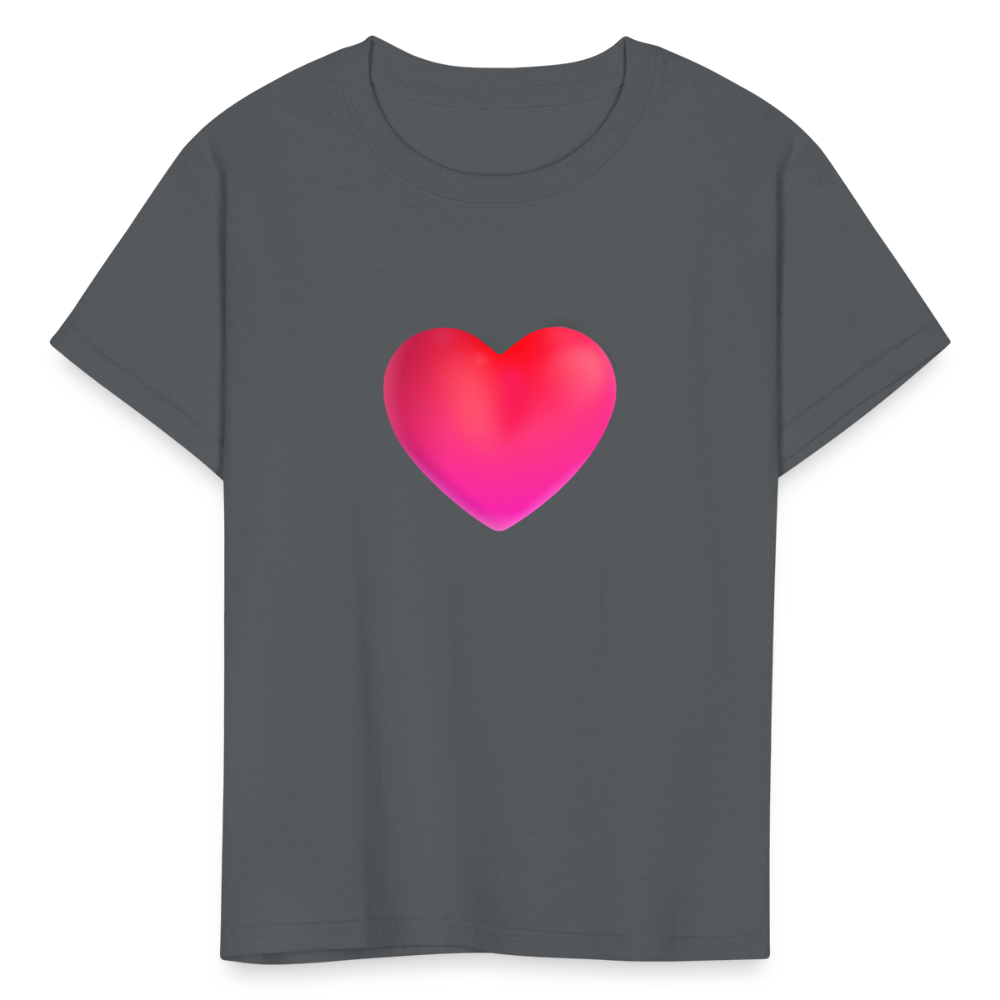 ❤️ Red Heart (Microsoft Fluent) Kids' T-Shirt - charcoal