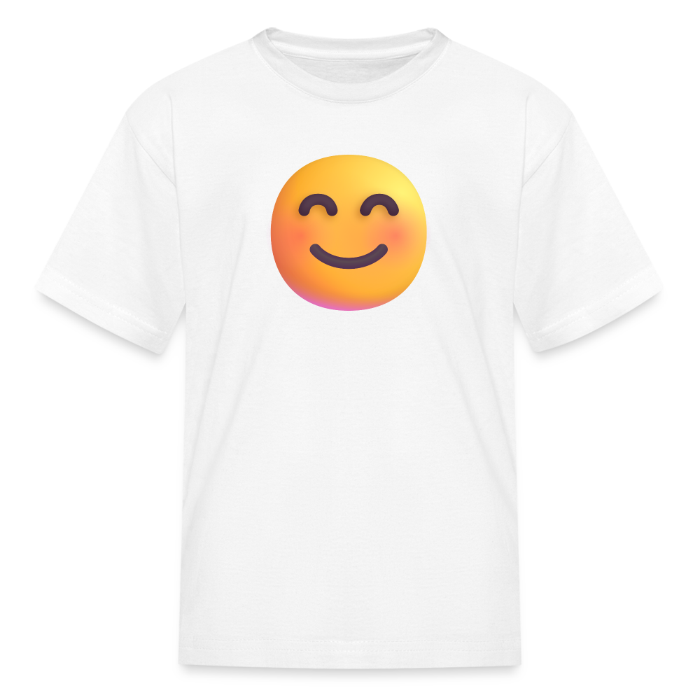 😊 Smiling Face with Smiling Eyes (Microsoft Fluent) Kids' T-Shirt - white