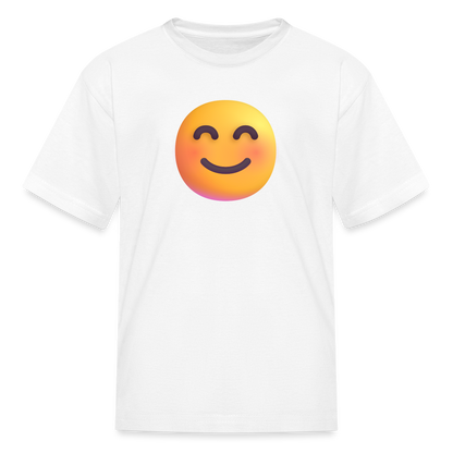 😊 Smiling Face with Smiling Eyes (Microsoft Fluent) Kids' T-Shirt - white