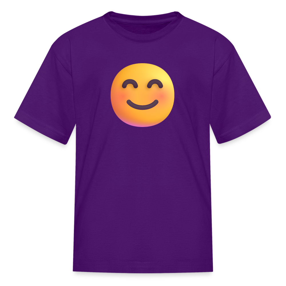 😊 Smiling Face with Smiling Eyes (Microsoft Fluent) Kids' T-Shirt - purple