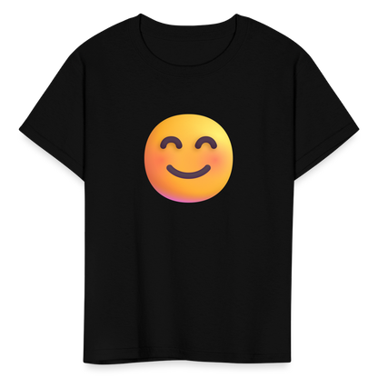 😊 Smiling Face with Smiling Eyes (Microsoft Fluent) Kids' T-Shirt - black