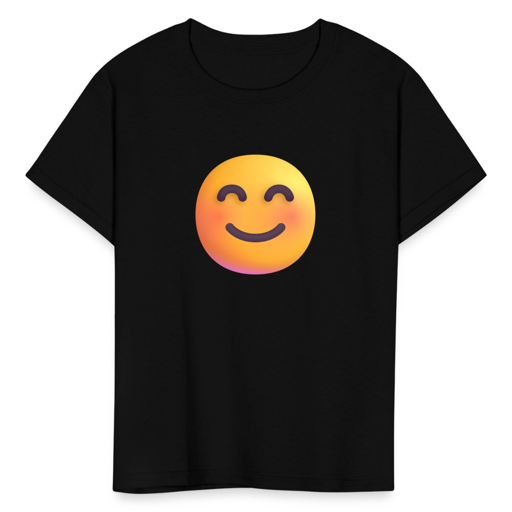 😊 Smiling Face with Smiling Eyes (Microsoft Fluent) Kids' T-Shirt - black