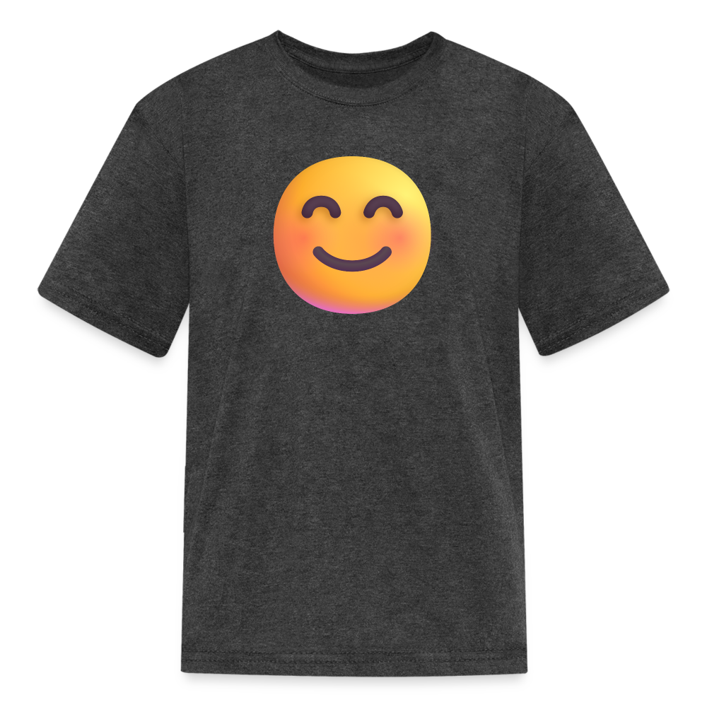 😊 Smiling Face with Smiling Eyes (Microsoft Fluent) Kids' T-Shirt - heather black