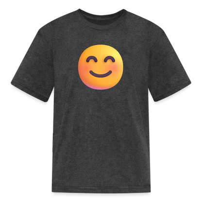 😊 Smiling Face with Smiling Eyes (Microsoft Fluent) Kids' T-Shirt - heather black