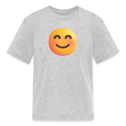 😊 Smiling Face with Smiling Eyes (Microsoft Fluent) Kids' T-Shirt - heather gray