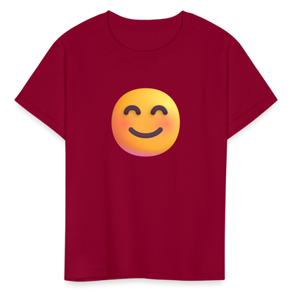 😊 Smiling Face with Smiling Eyes (Microsoft Fluent) Kids' T-Shirt - dark red