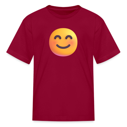 😊 Smiling Face with Smiling Eyes (Microsoft Fluent) Kids' T-Shirt - dark red