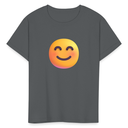 😊 Smiling Face with Smiling Eyes (Microsoft Fluent) Kids' T-Shirt - charcoal