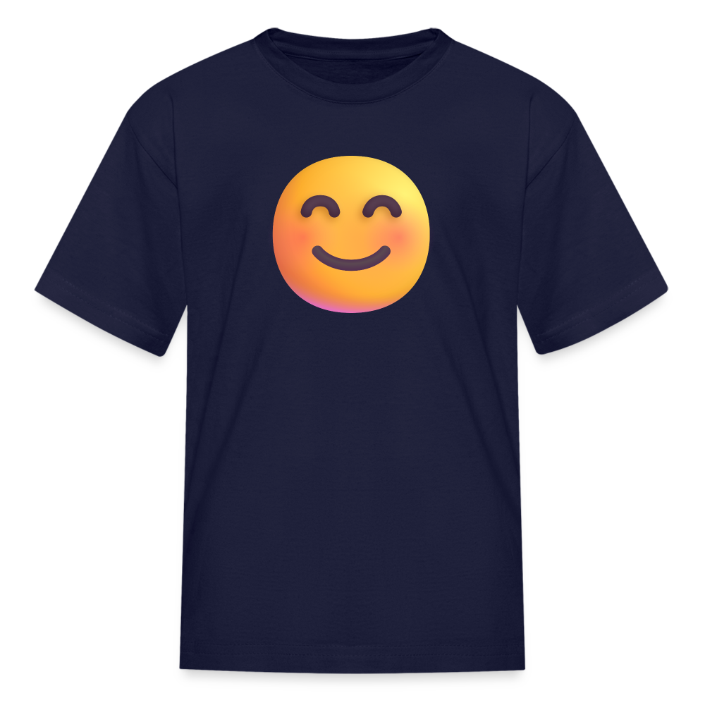 😊 Smiling Face with Smiling Eyes (Microsoft Fluent) Kids' T-Shirt - navy
