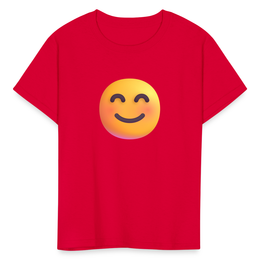 😊 Smiling Face with Smiling Eyes (Microsoft Fluent) Kids' T-Shirt - red