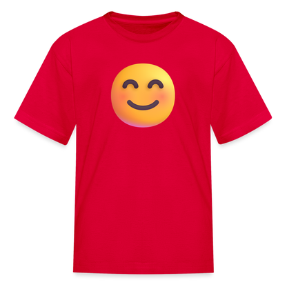 😊 Smiling Face with Smiling Eyes (Microsoft Fluent) Kids' T-Shirt - red