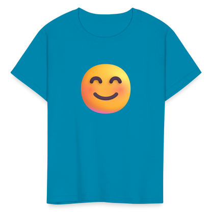 😊 Smiling Face with Smiling Eyes (Microsoft Fluent) Kids' T-Shirt - turquoise