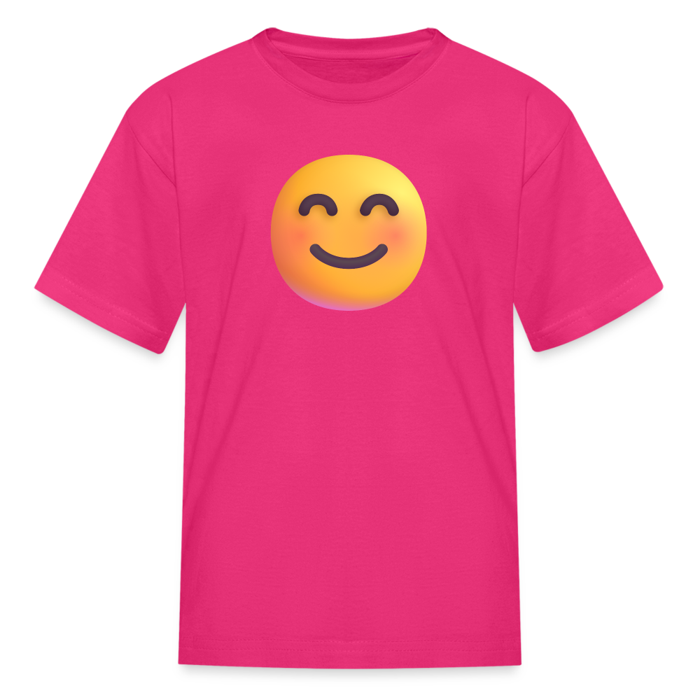😊 Smiling Face with Smiling Eyes (Microsoft Fluent) Kids' T-Shirt - fuchsia
