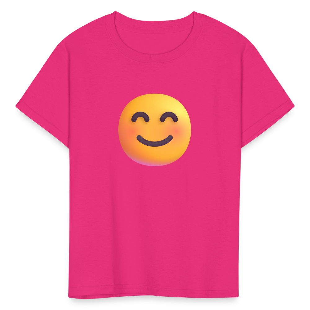 😊 Smiling Face with Smiling Eyes (Microsoft Fluent) Kids' T-Shirt - fuchsia