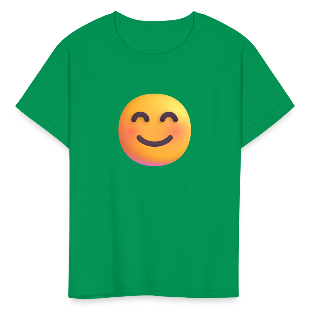 😊 Smiling Face with Smiling Eyes (Microsoft Fluent) Kids' T-Shirt - kelly green