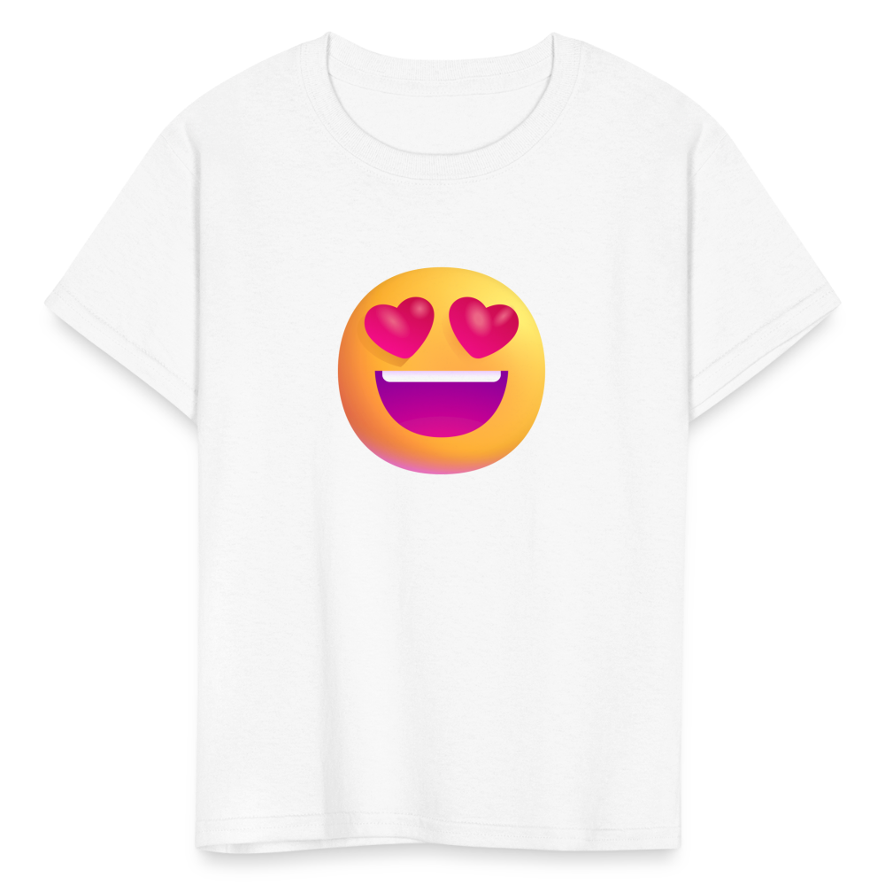 😍 Smiling Face with Heart-Eyes (Microsoft Fluent) Kids' T-Shirt - white