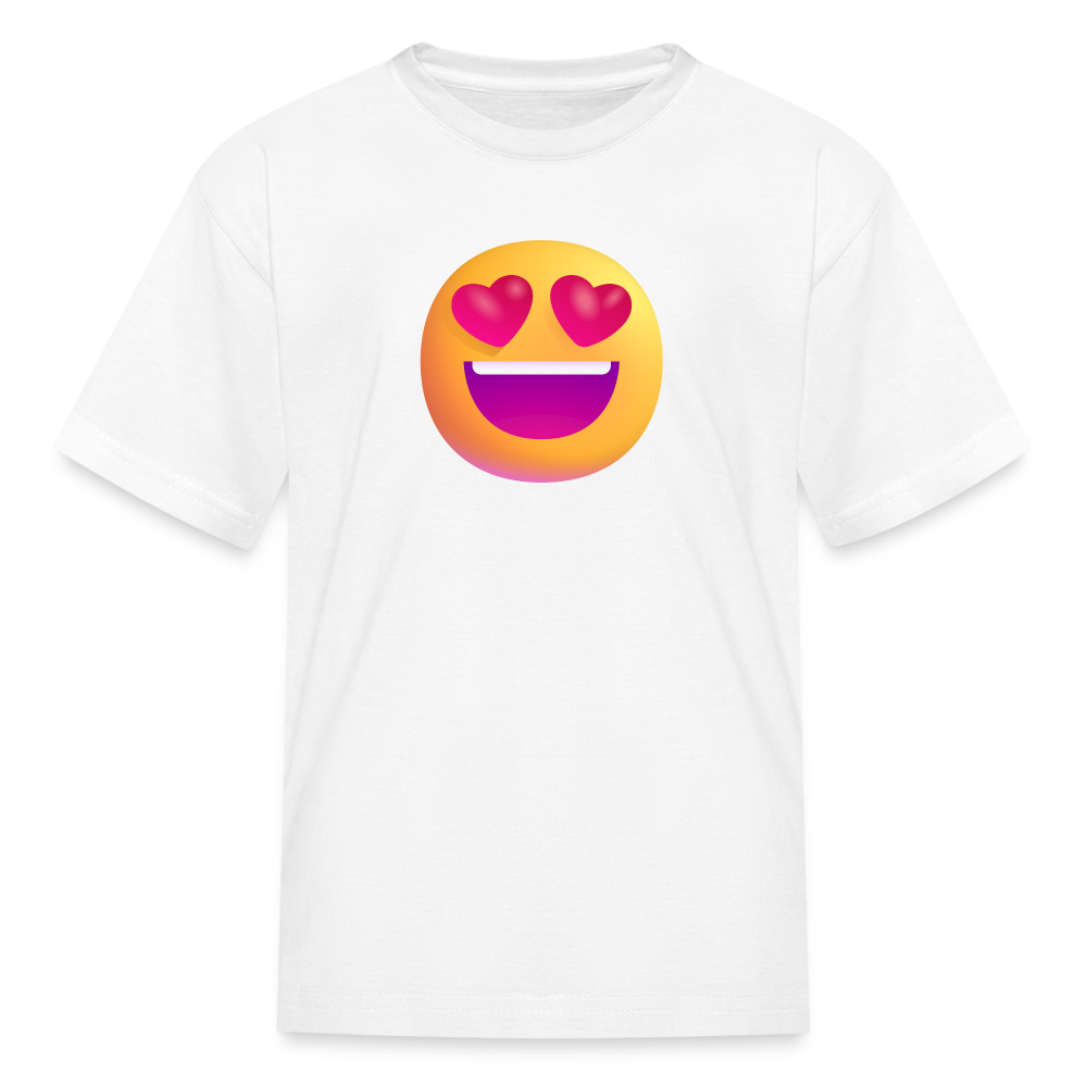 😍 Smiling Face with Heart-Eyes (Microsoft Fluent) Kids' T-Shirt - white