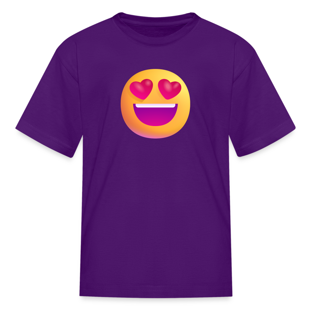 😍 Smiling Face with Heart-Eyes (Microsoft Fluent) Kids' T-Shirt - purple