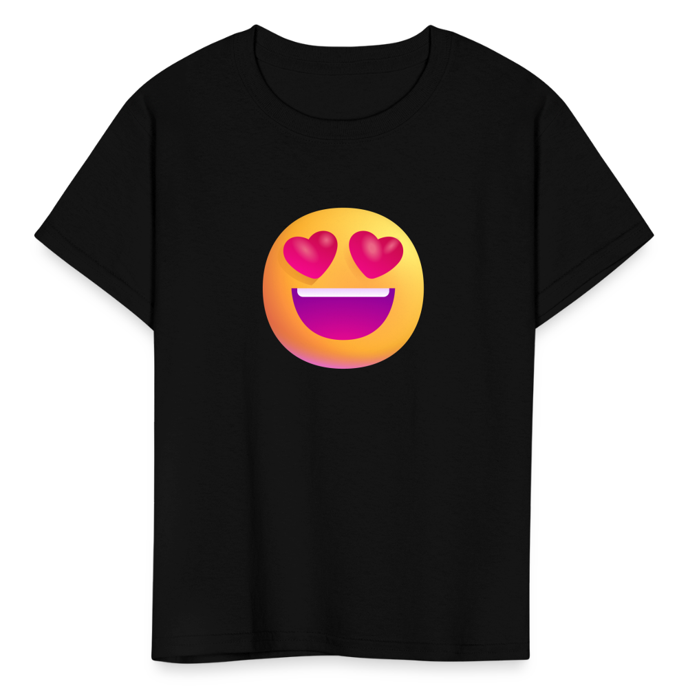 😍 Smiling Face with Heart-Eyes (Microsoft Fluent) Kids' T-Shirt - black