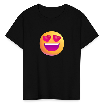 😍 Smiling Face with Heart-Eyes (Microsoft Fluent) Kids' T-Shirt - black