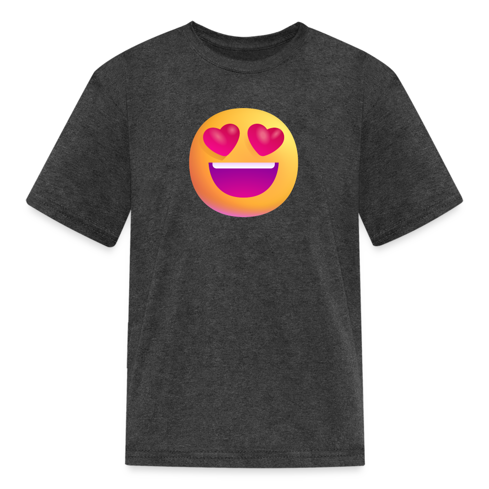 😍 Smiling Face with Heart-Eyes (Microsoft Fluent) Kids' T-Shirt - heather black