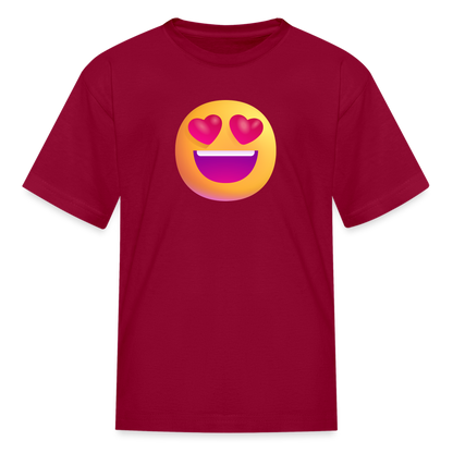 😍 Smiling Face with Heart-Eyes (Microsoft Fluent) Kids' T-Shirt - dark red