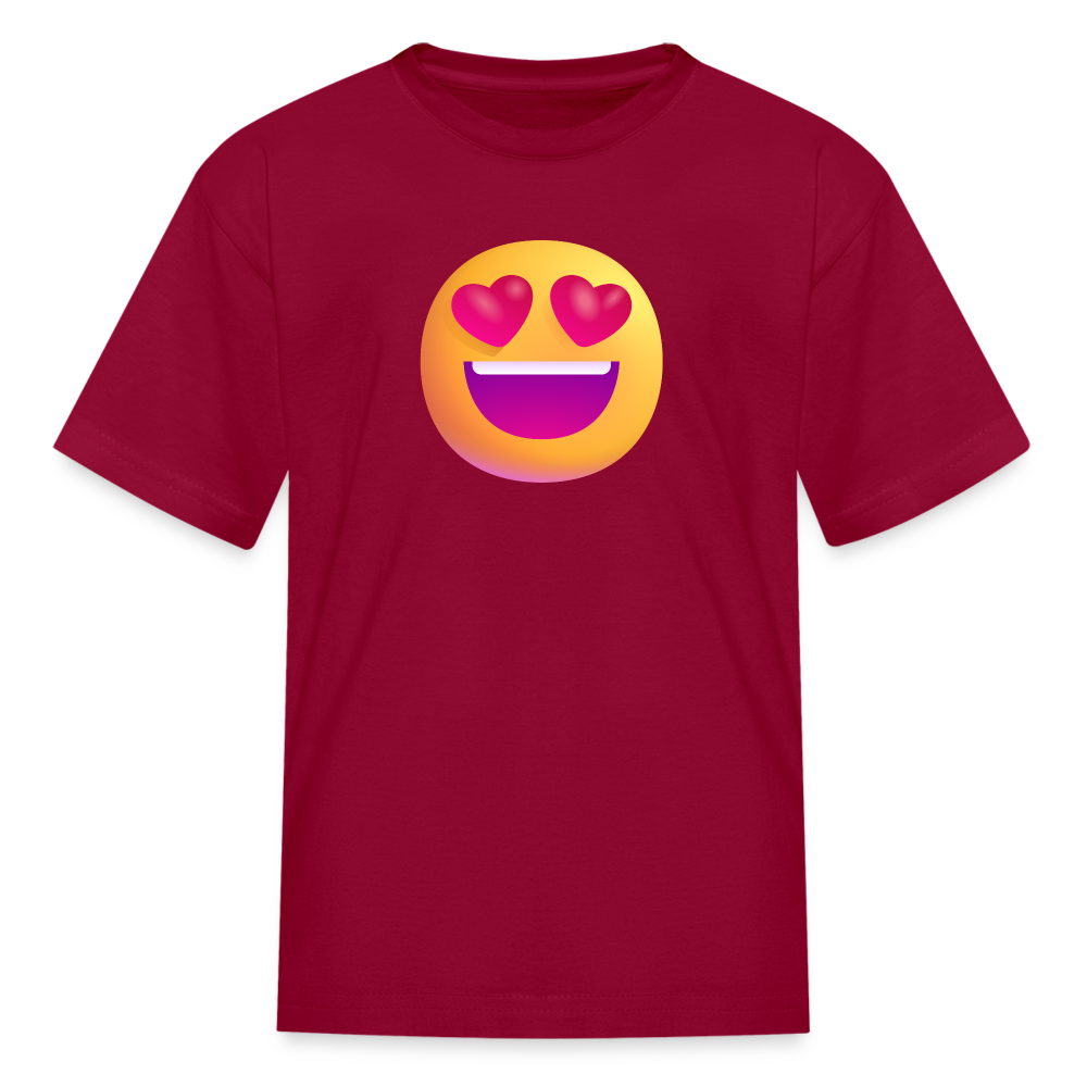 😍 Smiling Face with Heart-Eyes (Microsoft Fluent) Kids' T-Shirt - dark red