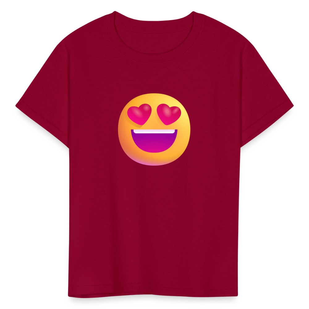 😍 Smiling Face with Heart-Eyes (Microsoft Fluent) Kids' T-Shirt - dark red