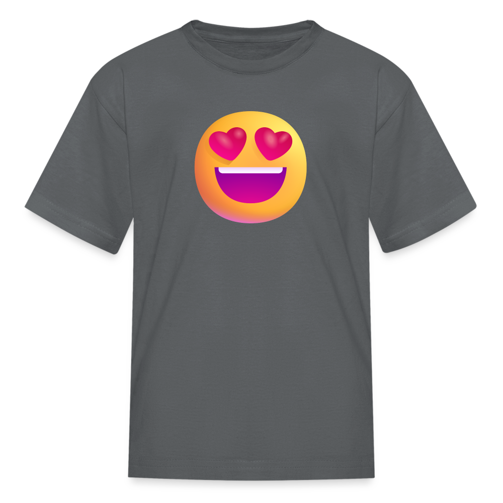 😍 Smiling Face with Heart-Eyes (Microsoft Fluent) Kids' T-Shirt - charcoal