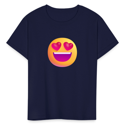 😍 Smiling Face with Heart-Eyes (Microsoft Fluent) Kids' T-Shirt - navy