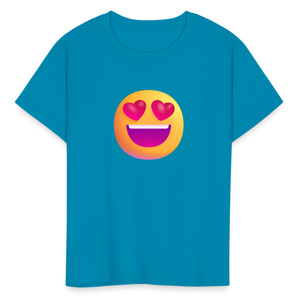 😍 Smiling Face with Heart-Eyes (Microsoft Fluent) Kids' T-Shirt - turquoise