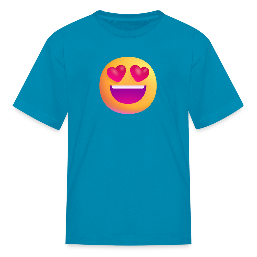 😍 Smiling Face with Heart-Eyes (Microsoft Fluent) Kids' T-Shirt - turquoise