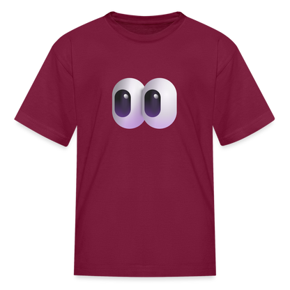 👀 Eyes (Microsoft Fluent) Kids' T-Shirt - burgundy