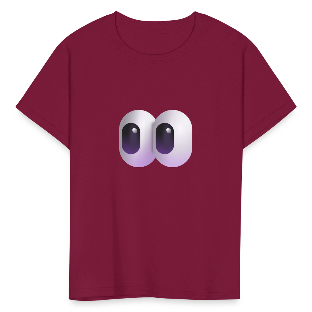 👀 Eyes (Microsoft Fluent) Kids' T-Shirt - burgundy