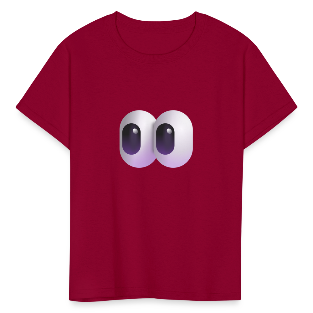 👀 Eyes (Microsoft Fluent) Kids' T-Shirt - dark red
