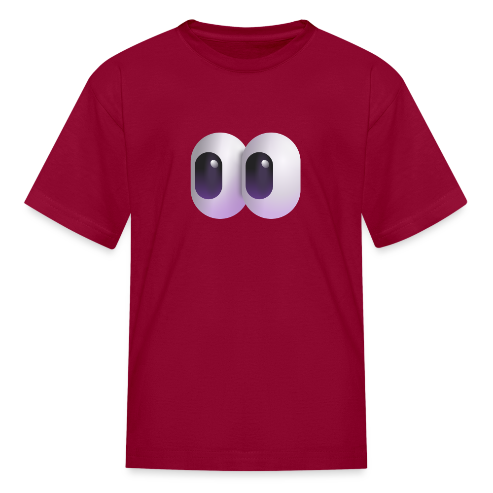 👀 Eyes (Microsoft Fluent) Kids' T-Shirt - dark red