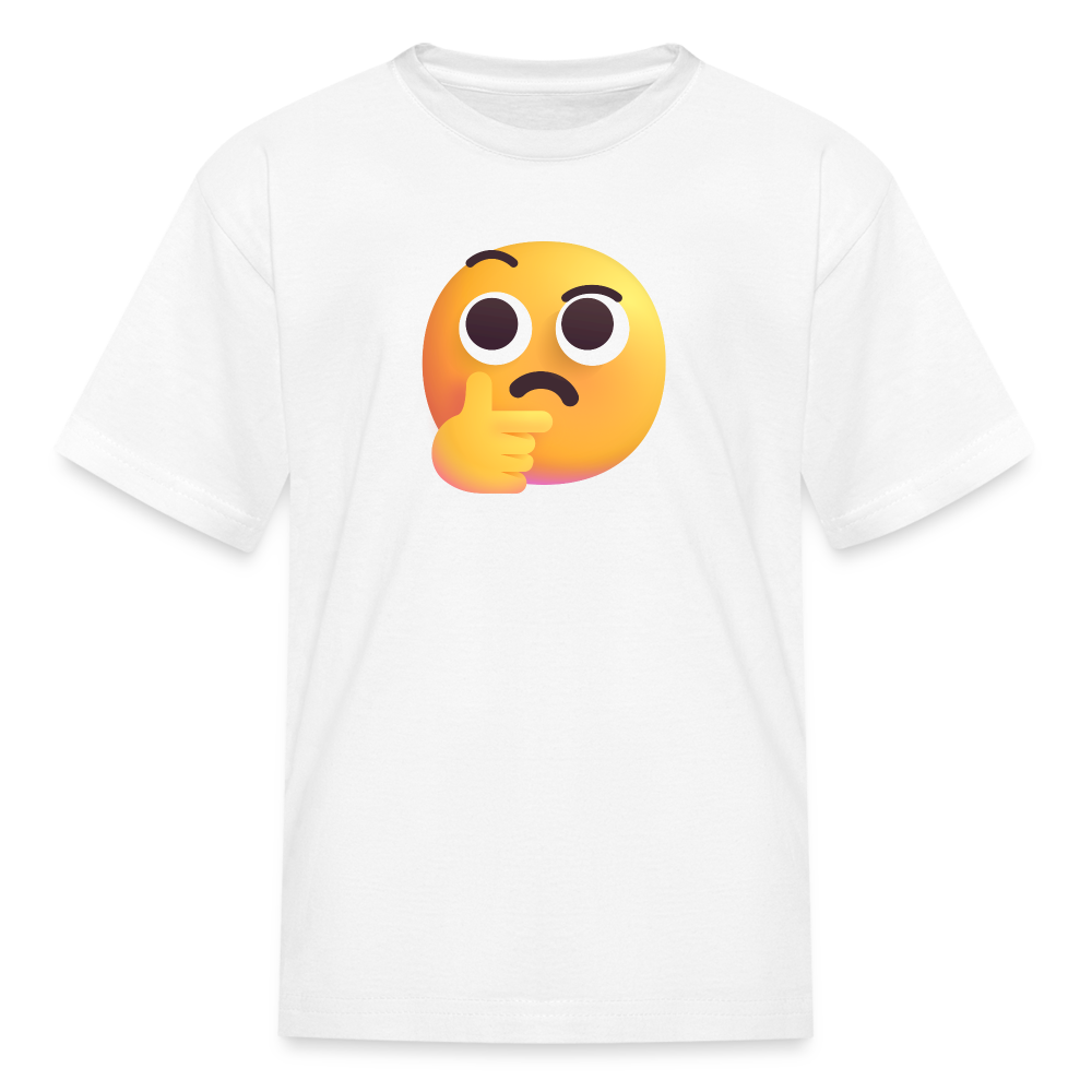 🤔 Thinking Face (Microsoft Fluent) Kids' T-Shirt - white