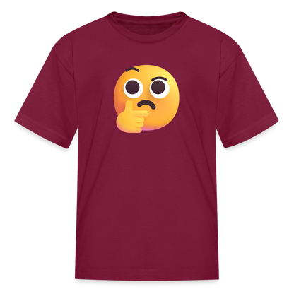 🤔 Thinking Face (Microsoft Fluent) Kids' T-Shirt - burgundy