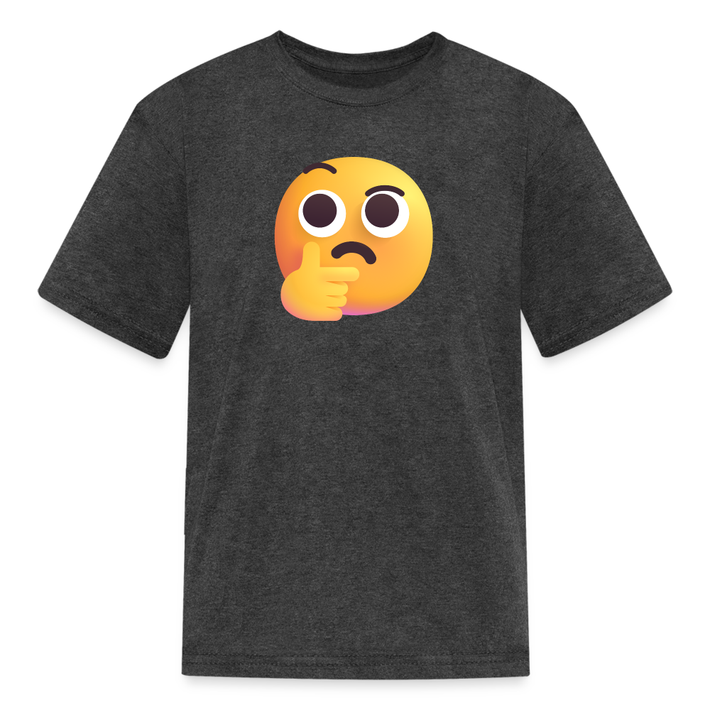 🤔 Thinking Face (Microsoft Fluent) Kids' T-Shirt - heather black