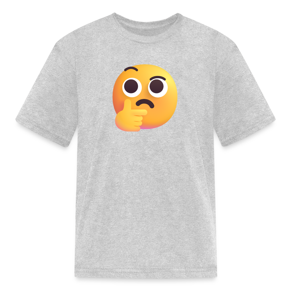 🤔 Thinking Face (Microsoft Fluent) Kids' T-Shirt - heather gray