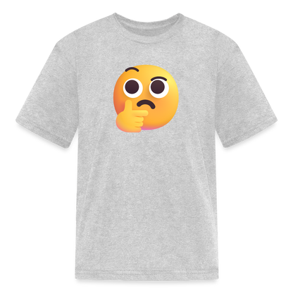 🤔 Thinking Face (Microsoft Fluent) Kids' T-Shirt - heather gray