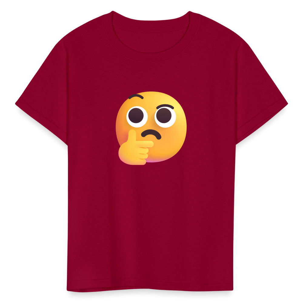 🤔 Thinking Face (Microsoft Fluent) Kids' T-Shirt - dark red